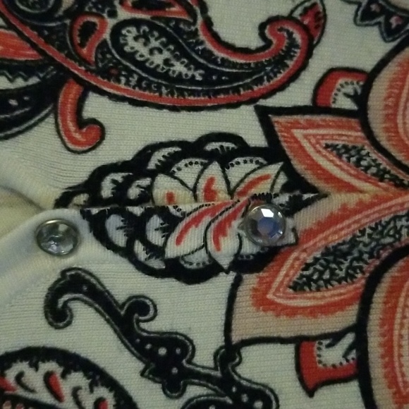 Pretty Red Black White fitted cardigan - Picture 3 of 7